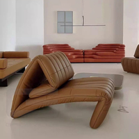 Gainsville Furniture ensemble de canapés de salon de luxe chaise longue canapé-lit moderne en cuir canapé au sol pour le salon