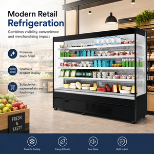 <span class=keywords><strong>Réfrigérateur</strong></span> commercial multi-étagères à vitrine ouverte, refroidissement par air, pour supermarché, refroidisseur de produits laitiers, <span class=keywords><strong>réfrigérateur</strong></span> à emporter - Product Image 3