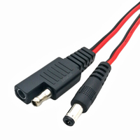 Cable de Extensión de Alimentación CC con Conector Macho Hembra de 5.5*2.1mm a Conector SAE de 2 Pines