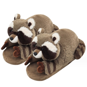 Zapatillas de algodón de <span class=keywords><strong>Panda</strong></span> Rojo mapache, cómodas Zapatillas de casa, zapatos de felpa bonitos para niña - Product Image 1