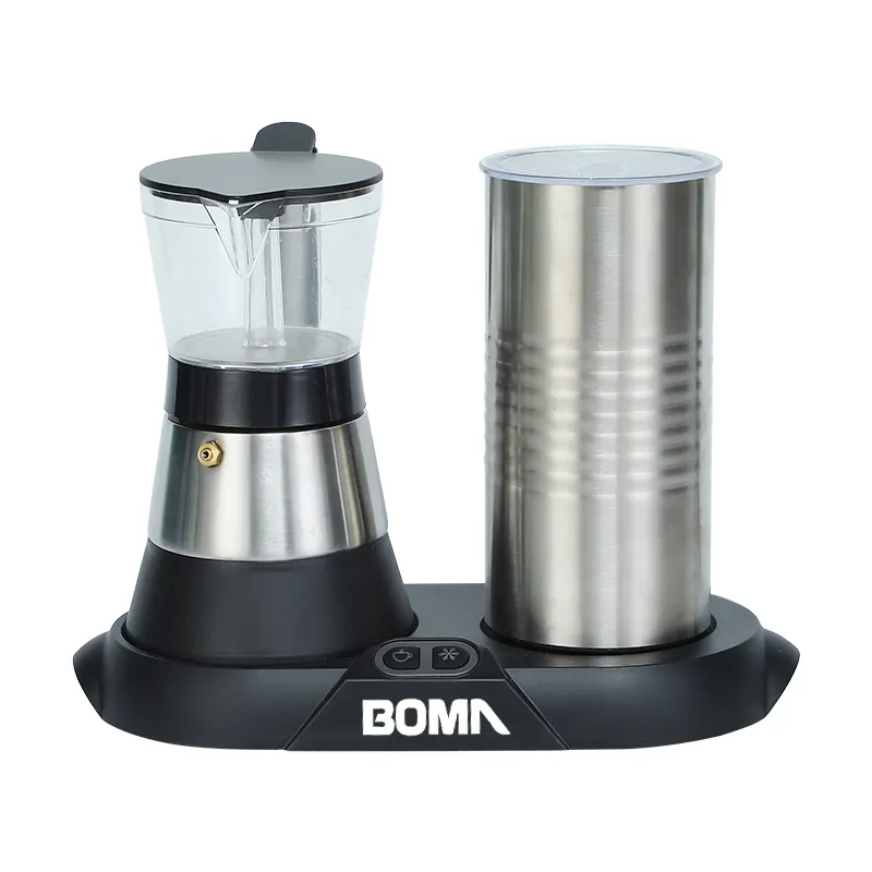 Boma Nieuw Ontwerp 2 In 1 Espresso Cappucinno Fornuis Kleurrijke Espresso Koffiemachine En Melkschuimset Koffiemachine