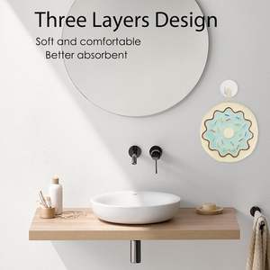 Toallas <span class=keywords><strong>de</strong></span> Mano Colgantes para Cocina/Baño, <span class=keywords><strong>de</strong></span> Terciopelo Coral Suave y Absorbente, con Divertidos Diseños <span class=keywords><strong>de</strong></span> Comida: Donut, Tostada y Queso - Product Image 5