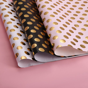 Polka Dot Hot Foil Stamping Gift Wrapping Paper Black White Pink Gold Wholesale for Qixi Festival Gift Boxes - Product Image 4