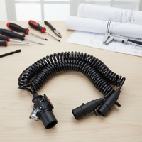 Nuevo Cable de Remolque Europeo de 15 Pines y 24V, TPU, 2x7 Pines en Espiral, Resistente, Negro y Verde, 4.5M, para Remolques