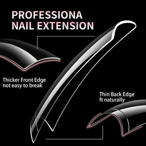 Misscheering 504 pièces Capsules d'ongles artificiels en acrylique, forme Duck Flare, pour extension, French, demi-couverture et couverture complète - Product Image 3