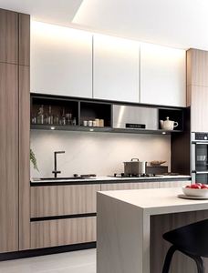 2025 Meuble de cuisine personnalisé de luxe Fabricant d'îlot Designs modernes Armoire de cuisine pour la maison - Product Image 5