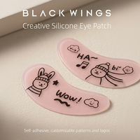 Masques sous-yeux jetables auto-adhésifs en silicone BLACKWINGS avec logo et motif personnalisés, patchs doux naturels pour extensions de cils