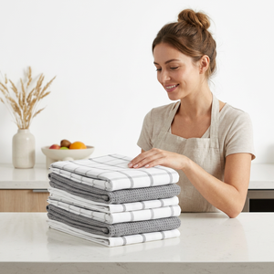 Serviettes de cuisine et torchons en coton réutilisables, écologiques, à séchage rapide, imprimées numériquement sur mesure, vente en gros du fabricant - Product Image 1