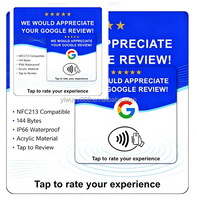 Carte de visite professionnelle Google 12 cm avec fonction double NFC et QR Code, étanche, en acrylique, pour restaurants, hôtels, cafés, vente en gros, prête à l'emploi