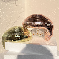 Décoration de miroir disco transfrontalière, boule en verre faite à la main pour mariages, fêtes, et événements de bienvenue