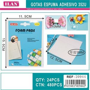 Cuscinetti in Schiuma Ilan 10x10mm 352u Adesivi per Progetti Fai-da-Te - Product Image 3