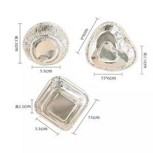 Recipientes de aluminio reutilizables para freidora de aire, hornear tartas de huevo, ostras, barbacoa, uso en horno, 30 piezas redondas de aluminio desechables - Product Image 5