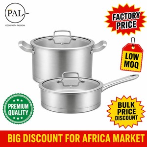 Set di Pentole Industriali Moderne Non Rivestite a Prezzo di Fabbrica, Set da 4 Pezzi in Acciaio 410 Spazzolato per <span class=keywords><strong>Cucine</strong></span> Africane di Classe Media - Product Image 6