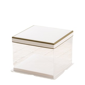 Caixa Transparente Durável para Bolo de Aniversário 6/<span class=keywords><strong>8</strong></span>/10/12 Polegadas Design Quadrado Extra Alto Embalagem Segura para Alimentos - Product Image 5