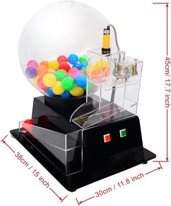 Máquina automática de bolas de la suerte, herramienta eléctrica de acrílico transparente para dibujo de lotería automática, jaula de <span class=keywords><strong>Bingo</strong></span> con Base negra - Product Image 2