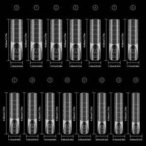 120 Unidades/Caja Moldes Duales Franceses Space de 15 Tamaños, Transparentes, para Extensión de Gel, Uso Profesional en Salón y <span class=keywords><strong>Manicura</strong></span> Casera DIY - Product Image 5