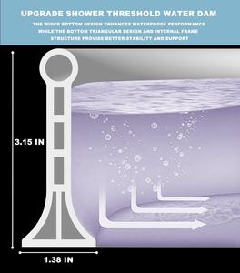 عتبة دش ذاتية اللصق ، شريط مطاطي للحمام من السيليكون سد حاجز مطاطي مانع للتسرب - Product Image 5