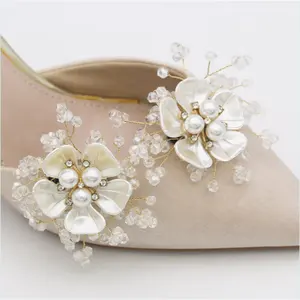 2023 Hot Sales High Quality White Pearl Shoe Flower Clips