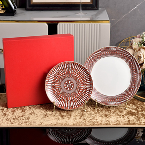 European Luxury Elegant Bone China Plate <b>Set</b> for Restaurants-Wedding & Party Use 8 Inch Eco-Friendly Dishes - Product Image 6