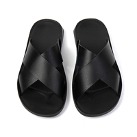 Grandes Tailles EUR 39-47 Hommes Élégantes Claquettes de Plage Décontractées à Lanières Croisées pour Vacances d'Été, Sandales Plates Antidérapantes pour Intérieur ou Bain