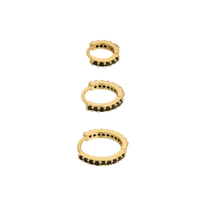 3pcs/set of S925 <b>Sterling</b> <b>Silver</b> Fashion Classic All-match Diamond <b>Hoop</b> Earring - Product Image 2