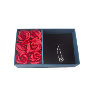 Hight Quality Artificial <strong>Roses</strong> Necklace Ring Storage <strong>Box</strong> for Unique Gift Double Layer Soap <strong>Rose</strong> <strong>Jewelry</strong> <strong>Box</strong> - Product Image 2