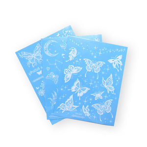 Pegatina de tatuaje temporal impermeable luminosa blanca, nuevo diseño de Mandala de <span class=keywords><strong>flores</strong></span> transfronterizas para niños, aplicación de cuerpo de papel - Product Image 5