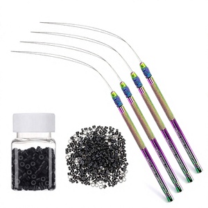 Aiguille à boucle nano professionnelle pour extensions de cheveux, outil d'application de micro-anneaux, applicateur de perles de précision pour salon de coiffure - Product Image 1