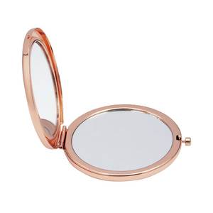 Compact Round <b>Mirror</b> with Ros Button 2x Magnification Foldable Rectangle <b>Flower</b> Pattern PU Frame Boxed Cosmetic <b>Mirror</b> - Product Image 2
