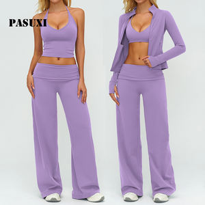PASUXI Set Yoga da Donna in 2 Pezzi, Abbigliamento Sportivo Traspirante ad Asciugatura Rapida, Abbigliamento da Palestra e Fitness per Esterni - Product Image 1