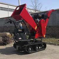 GST120 15HP Penghancur Kayu Bensin Tipe Crawler Kapasitas 120mm Penggerak Sendiri dengan Roda Rantai dan Perlengkapan Pengaman untuk Hutan