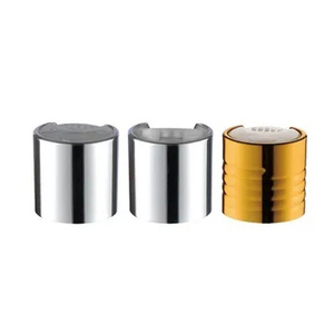 Capuchon de disque en plastique doré et blanc brillant avec couvercle métallique 24/410 - Product Image 3