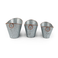 Lot de trois pots de fleurs durables en métal galvanisé avec poignée en anneau pour la décoration de la maison et du jardin de Thanksgiving