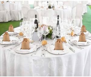 Gran oferta, bolsa pequeña ecológica con logotipo personalizado impreso, bolsa de regalo con cordón de arpillera de yute y lino con asas - Product Image 6