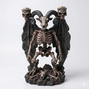 Portavelas de Resina con Forma de <span class=keywords><strong>Esqueleto</strong></span> de <span class=keywords><strong>Cabra</strong></span>, Estatua Gótica de <span class=keywords><strong>Esqueleto</strong></span> para Halloween, Escultura Hecha a Medida, Decoración para el Hogar, Adorno de Mesa - Product Image 2