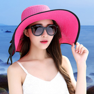 Chapeau de paille souple d'été en gros à large bord pour femme, protection solaire pour la pêche en plein air, les voyages et la plage - Product Image 5
