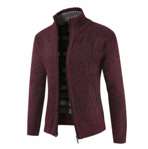 <strong>Wholesale</strong> Factory Custom Long Sleeve Knitwear Zipper Cardigan Design Knitting Cotton <strong>Sweater</strong> for Mens - Product Image 5