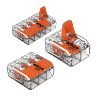 Connecteur de bornier Wago à connexion rapide de marque originale, 450V 32A, matériau PA66, distribution d'alimentation pour câble de 4mm, modèle 221-415