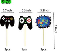 Décoration de gâteau de jeu vidéo 13 pièces thème de jeu vidéo décoration de gâteau scintillant double face fournitures de fête d'anniversaire pour les fans de jeu