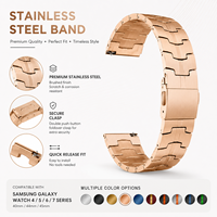 Bracelets de montre pour montres Samsung 20 mm 22 mm en acier inoxydable avec fermoir papillon, style professionnel pour hommes, à libération rapide, bracelets de montre portables