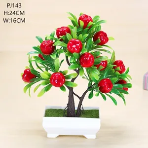 QIDA - Árbol de Flores de Seda Artificial al por Mayor, Bonsái, Decoración de Lujo para el Hogar, Planta Pequeña en Maceta de Plástico para Bodas - Product Image 1
