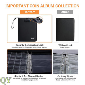 QY Waterproof Fireproof Coin Collection Album Currency Storage Case Money Holder <b>Book</b> for Coins Medals and Cash - Product Image 4