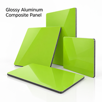 Panneau composite en aluminium brillant jaune de 3 mm 4x8 pieds avec revêtement PE pour enseignes de présentation en magasin