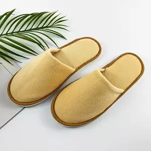 Custom Disposable High Quality Brown Slippers For Women Men Slippers Hotel Slippers