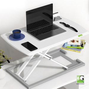 Mijoo Height Adjustable <b>Computer</b> <b>Desk</b> White Aluminum Alloy Foldable Ergonomic Standing <b>Desk</b> for Home Office Use - Product Image 1
