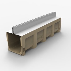 Caniveau de drainage linéaire en béton polymère pour jardin extérieur avec <span class=keywords><strong>couvercle</strong></span> en acier inoxydable - Product Image 5