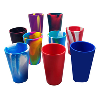 Gobelet en silicone incassable avec couvercle, 6 tailles, logo personnalisé, sans BPA, résistant à la chaleur, gobelet de voyage OEM ODM