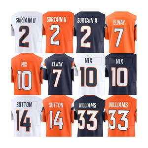 เสื้อฟุตบอลอเมริกันเย็บตะเข็บราคาถูกใหม่2025 10 Bo nix 2 Patrick surtain-II 14 Sutton 7 elway 33 Williams - Product Image 1