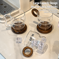 Mug en verre borosilicate OEM/ODM, tasse classique transparente à parois épaisses avec poignée