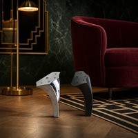 Pieds de canapé en fer pour banc, quincaillerie de mobilier moderne avec finition noire